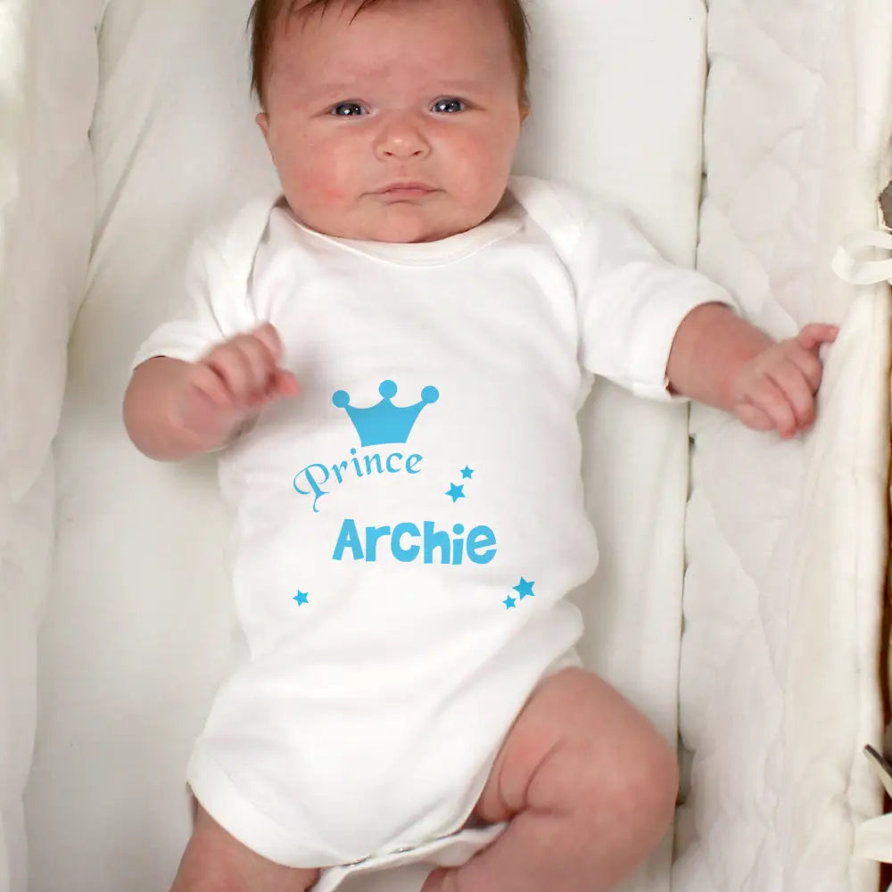Clothing Personalised Prince Baby Vest
