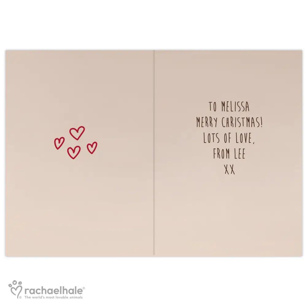 Greetings Cards Personalised Rachael Hale 'All I Want For Christmas' Puppy Card
