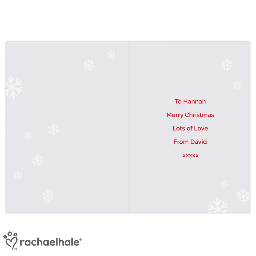 Greetings Cards Personalised Rachael Hale Christmas Dachshund Through the Snow Card