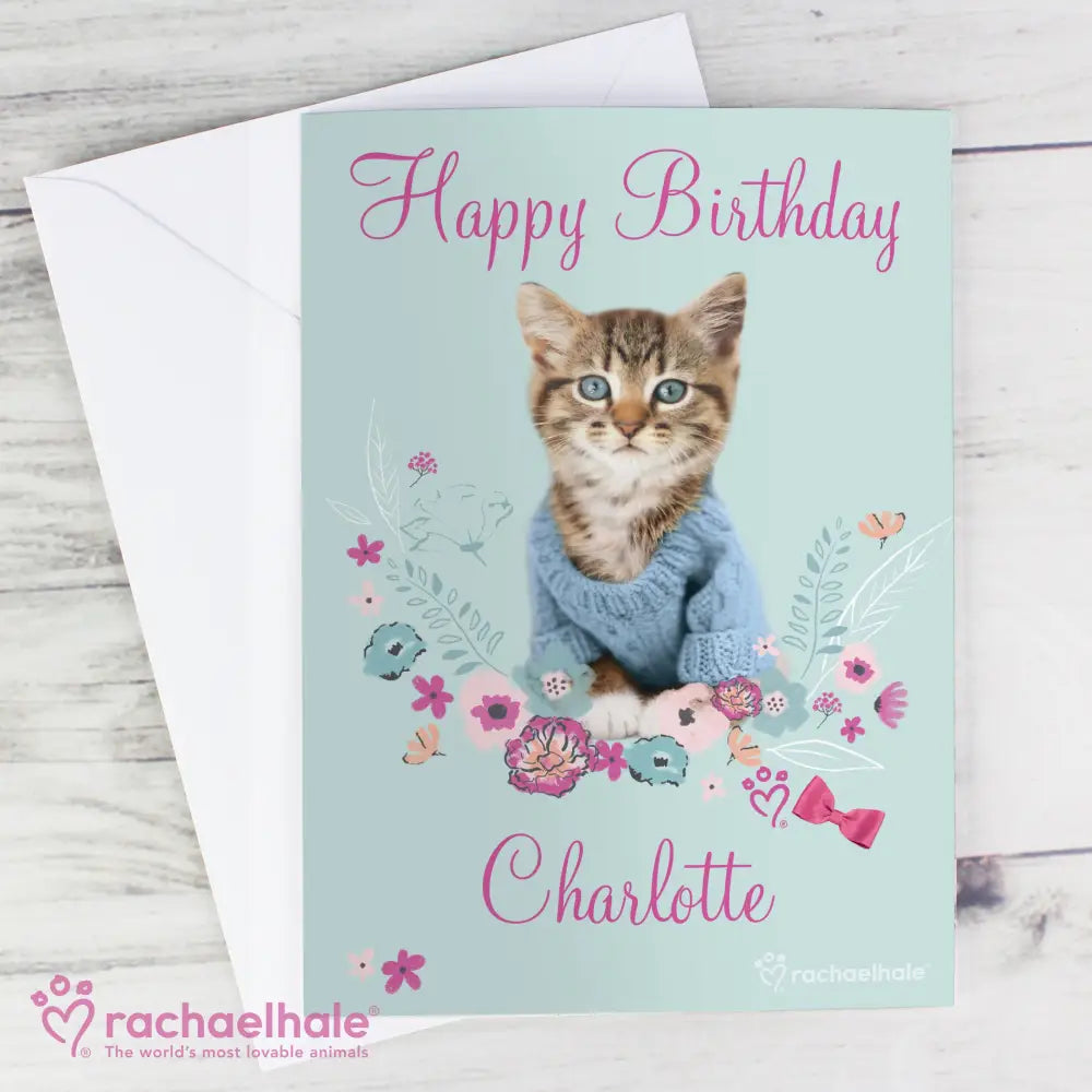 Greetings Cards Personalised Rachael Hale Cute Kitten Card