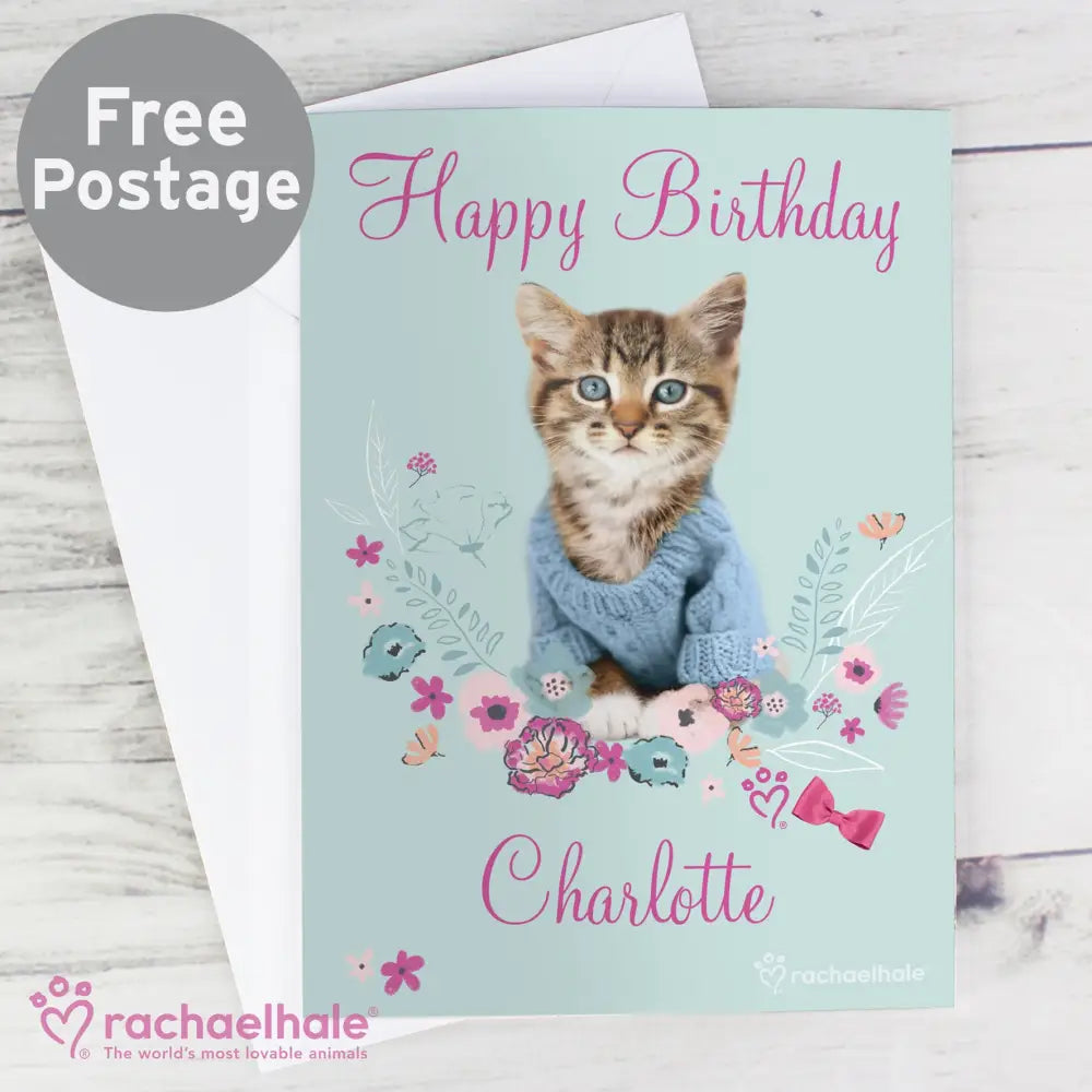 Greetings Cards Personalised Rachael Hale Cute Kitten Card