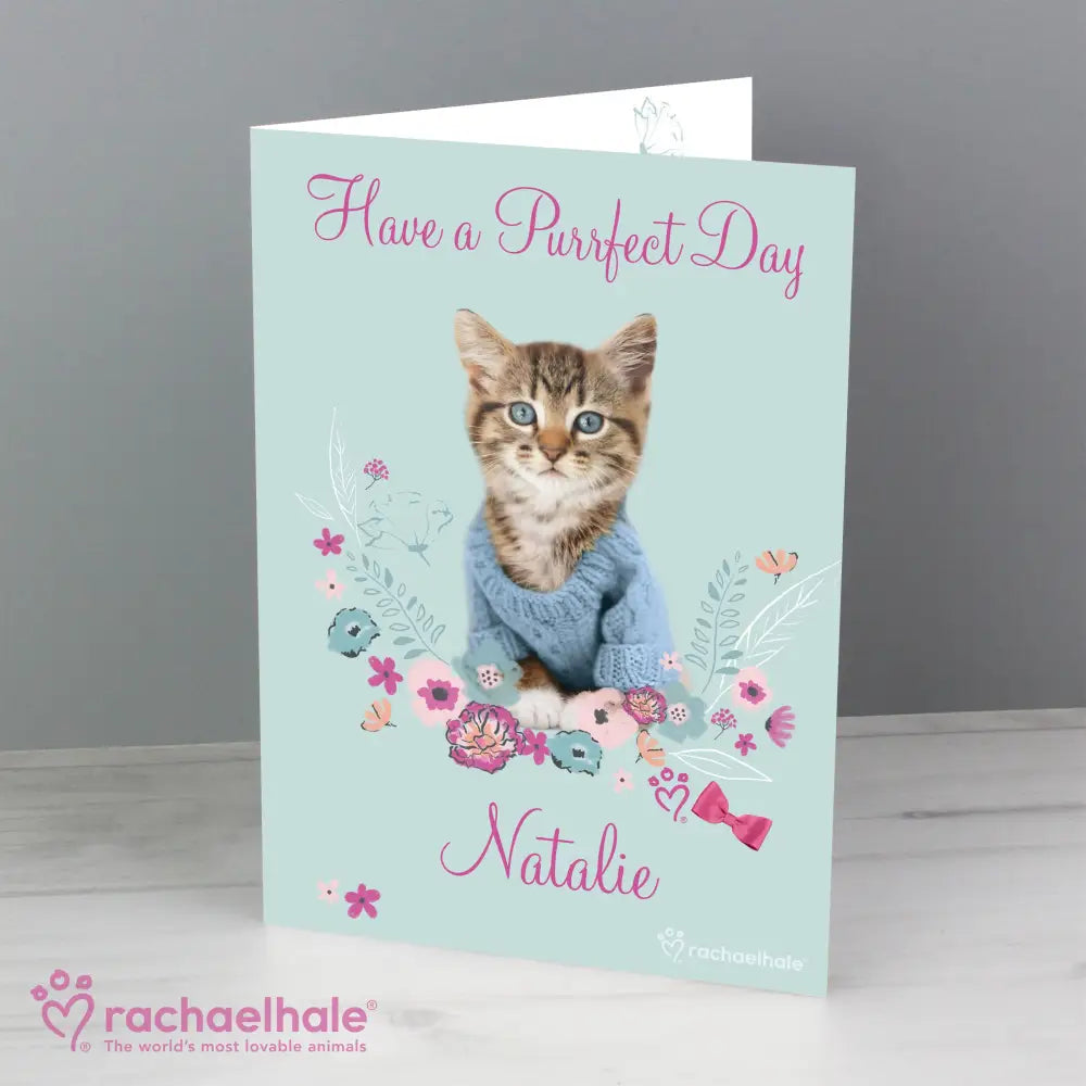Greetings Cards Personalised Rachael Hale Cute Kitten Card