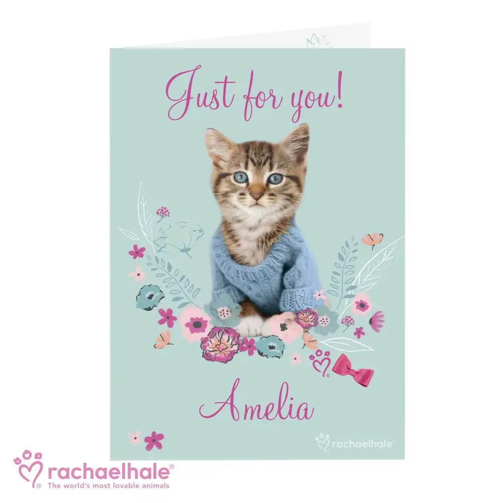 Greetings Cards Personalised Rachael Hale Cute Kitten Card