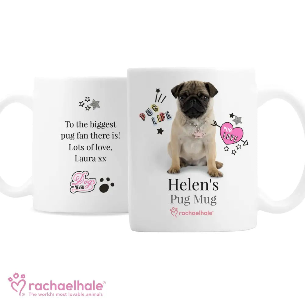 Mugs Personalised Rachael Hale Doodle Pug Mug