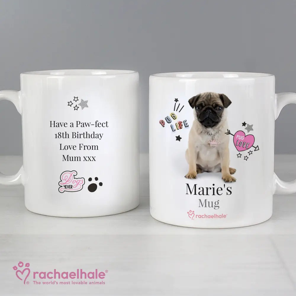 Mugs Personalised Rachael Hale Doodle Pug Mug