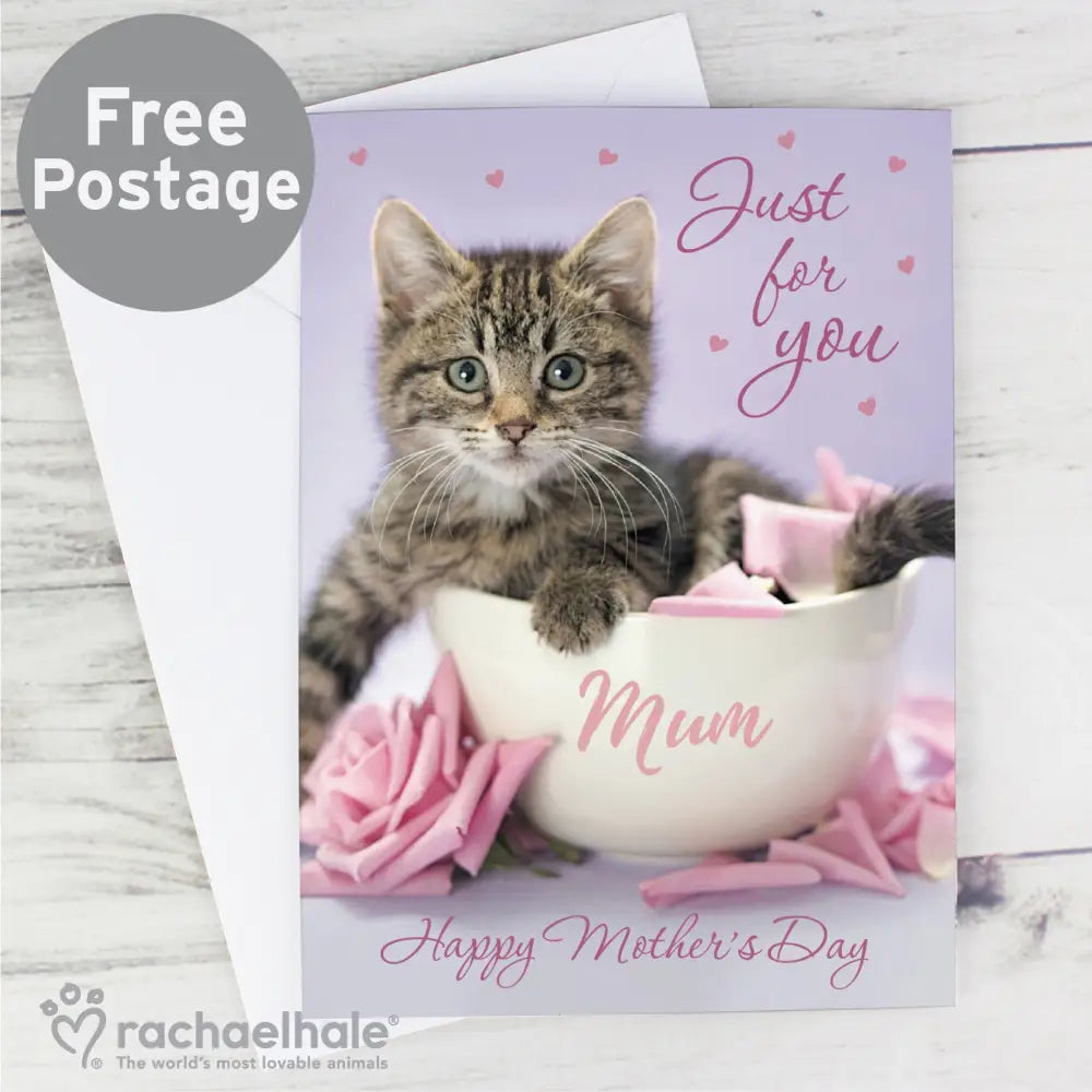 Greetings Cards Personalised Rachael Hale 'Just for You' Kitten Card