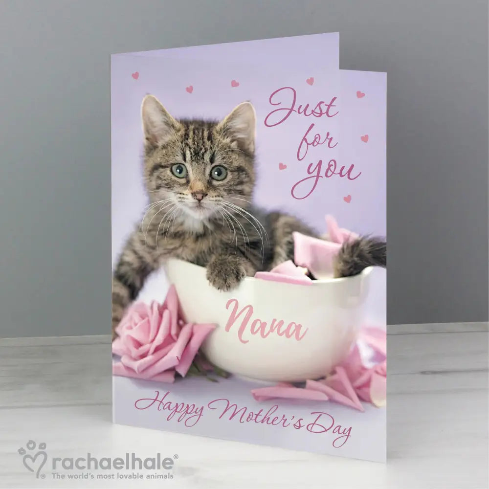 Greetings Cards Personalised Rachael Hale 'Just for You' Kitten Card
