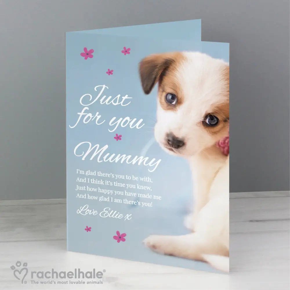 Greetings Cards Personalised Rachael Hale 'Just for You' Puppy Card