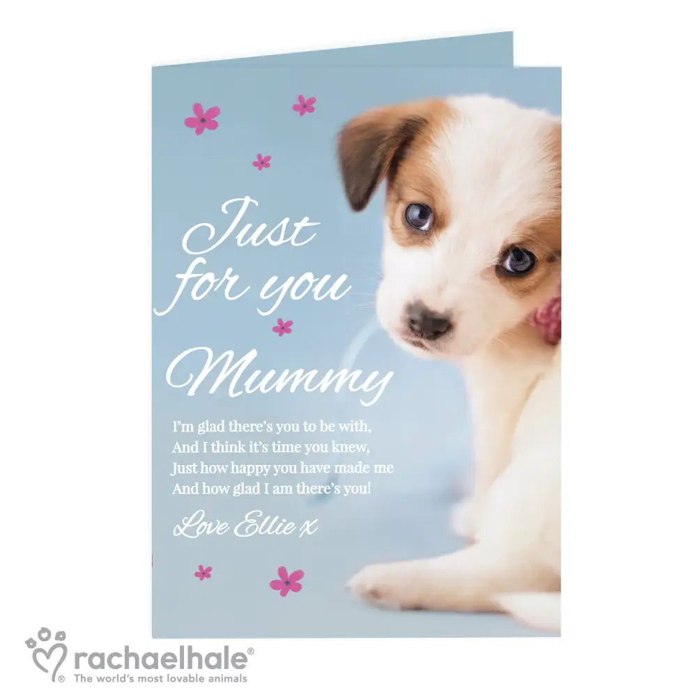 Greetings Cards Personalised Rachael Hale 'Just for You' Puppy Card