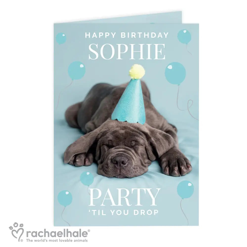 Greetings Cards Personalised Rachael Hale 'Party 'Til You Drop' Card