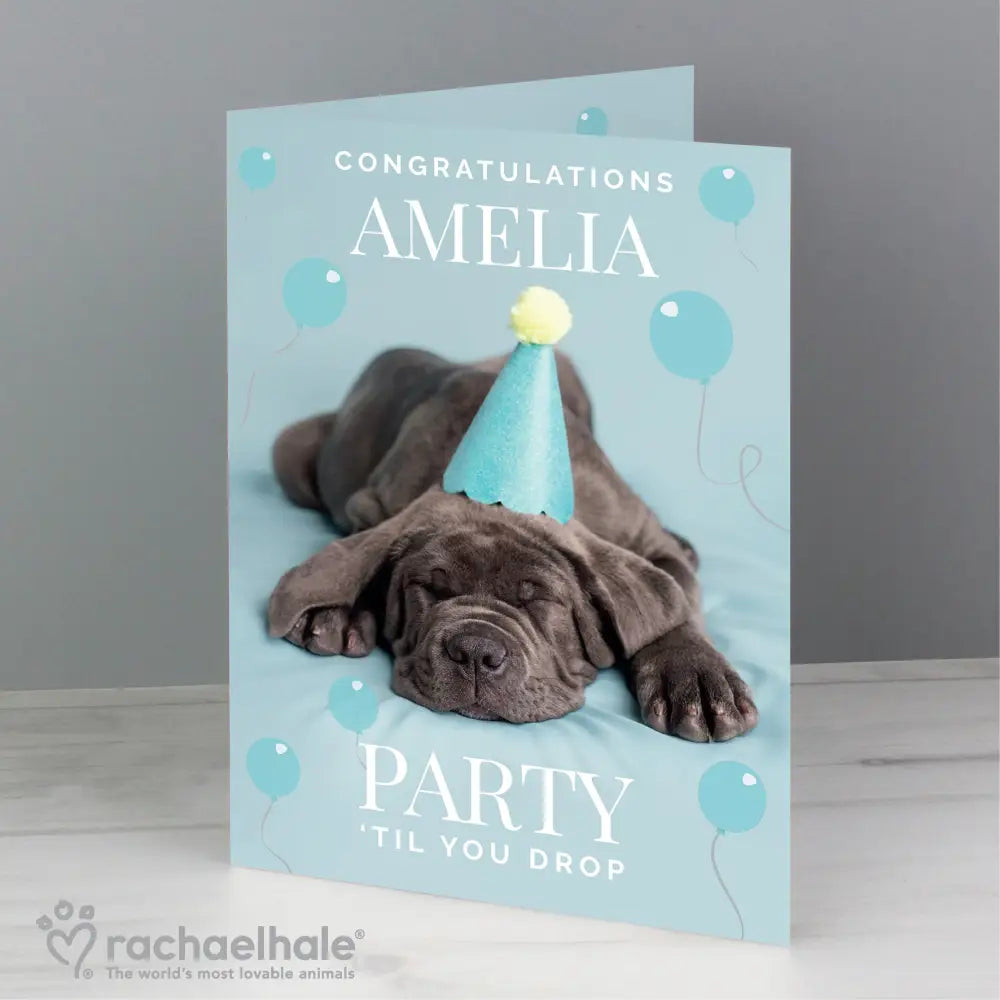 Greetings Cards Personalised Rachael Hale 'Party 'Til You Drop' Card