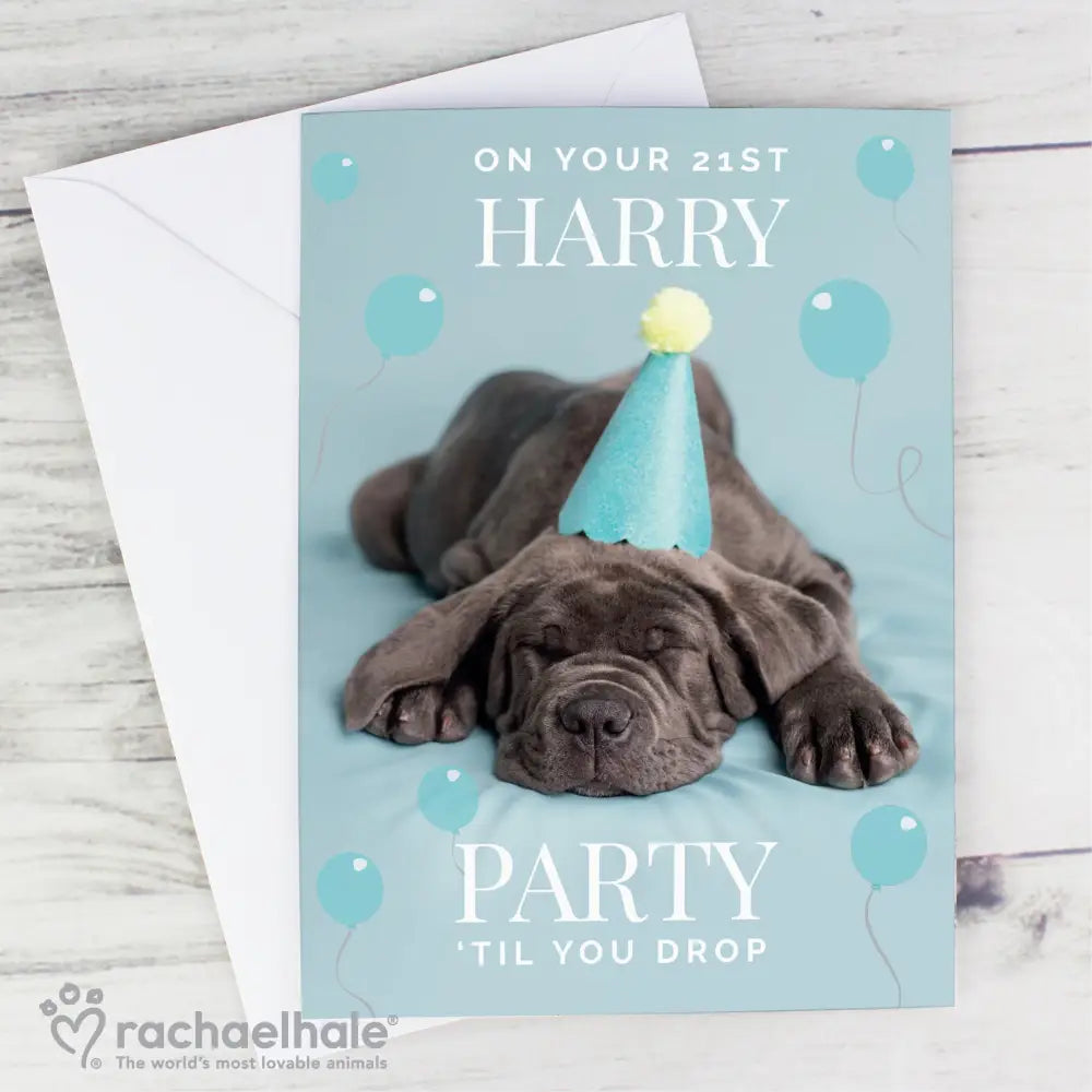 Greetings Cards Personalised Rachael Hale 'Party 'Til You Drop' Card