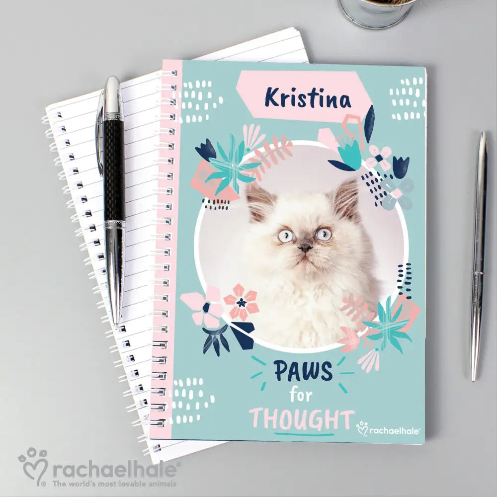 Stationery & Pens Personalised Rachael Hale 'Paws for Thought' Cat A5 Notebook