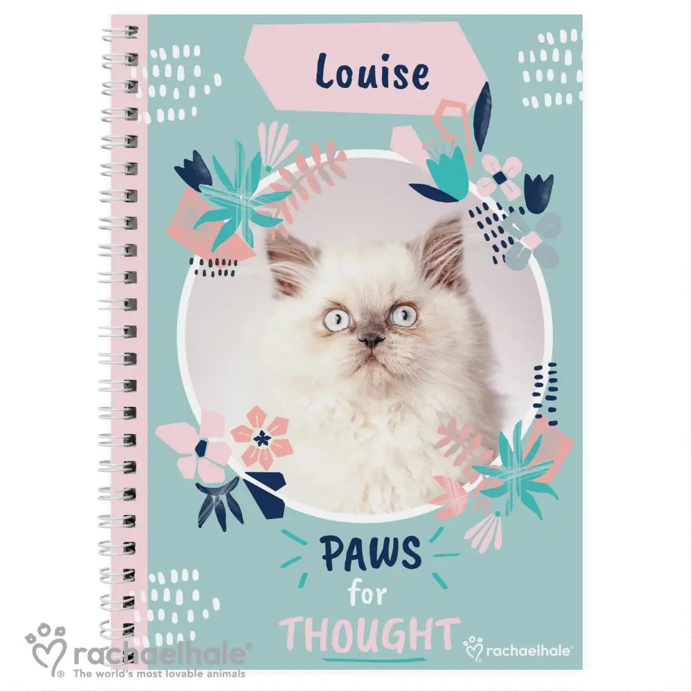 Stationery & Pens Personalised Rachael Hale 'Paws for Thought' Cat A5 Notebook