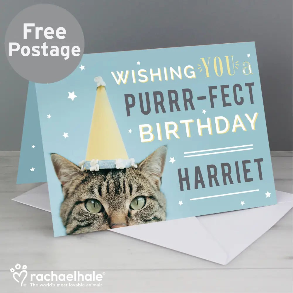 Greetings Cards Personalised Rachael Hale Purr-fect Birthday Card