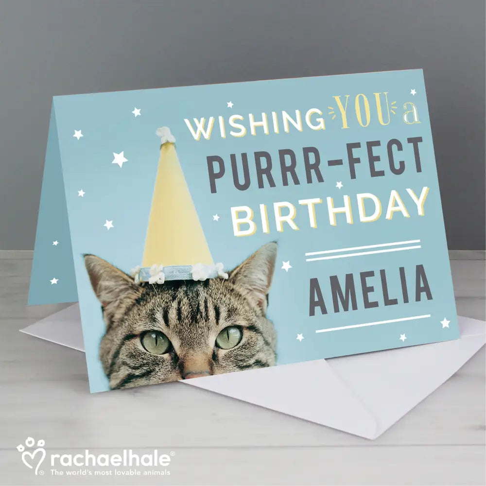 Greetings Cards Personalised Rachael Hale Purr-fect Birthday Card