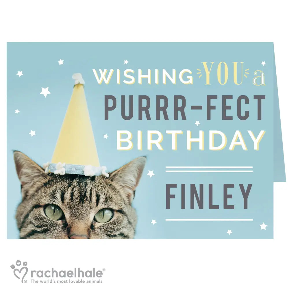 Greetings Cards Personalised Rachael Hale Purr-fect Birthday Card