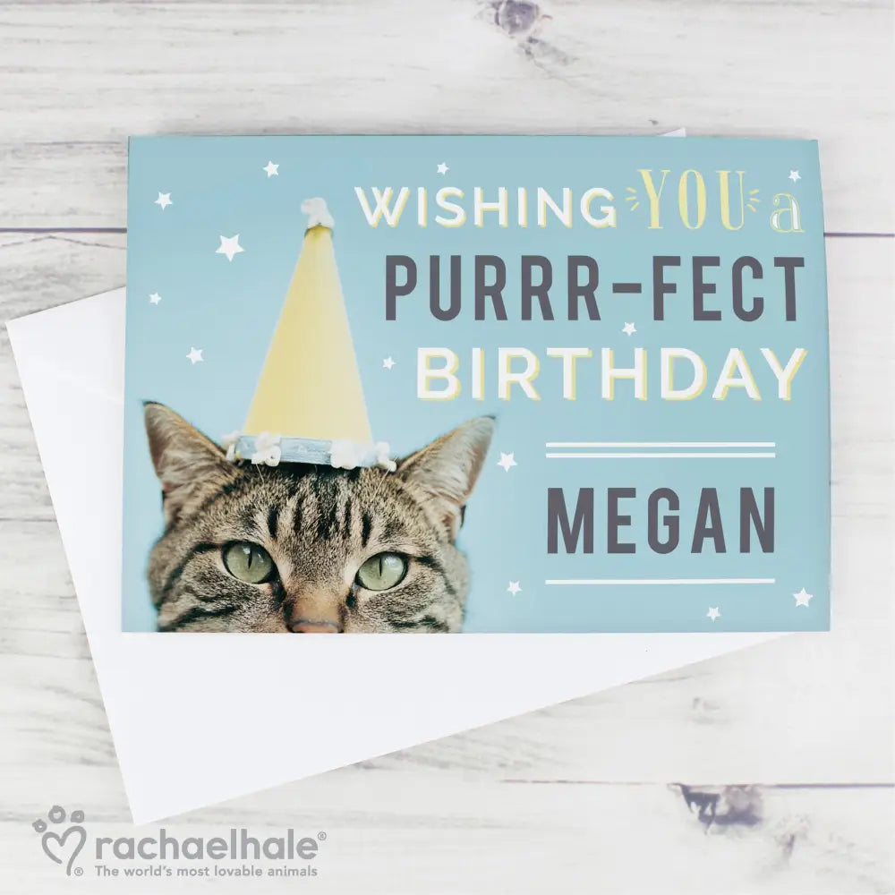 Greetings Cards Personalised Rachael Hale Purr-fect Birthday Card