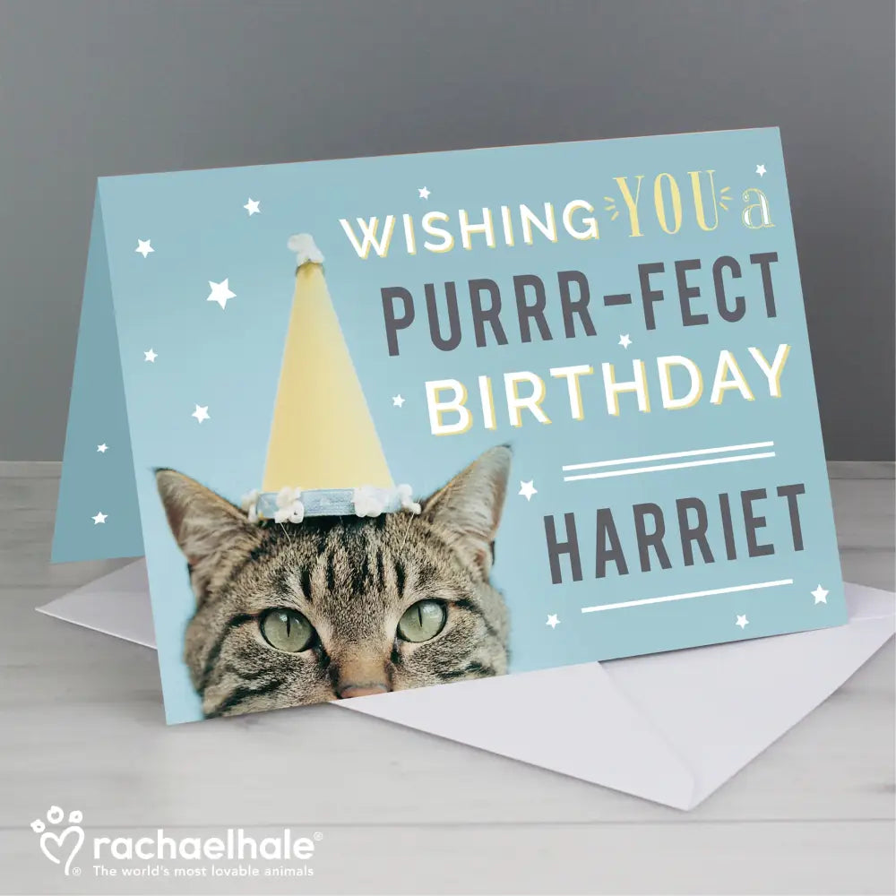 Greetings Cards Personalised Rachael Hale Purr-fect Birthday Card
