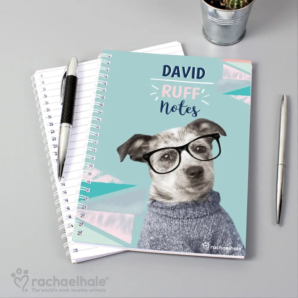 Stationery & Pens Personalised Rachael Hale 'Ruff Notes' Dog A5 Notebook