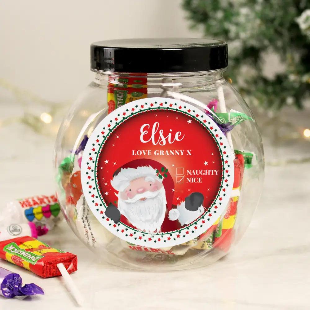 Confectionery Personalised Santa Christmas Sweet Jar