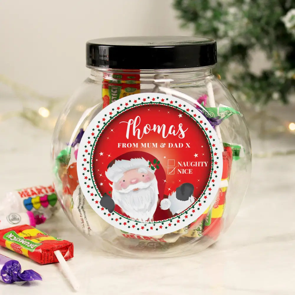 Confectionery Personalised Santa Christmas Sweet Jar