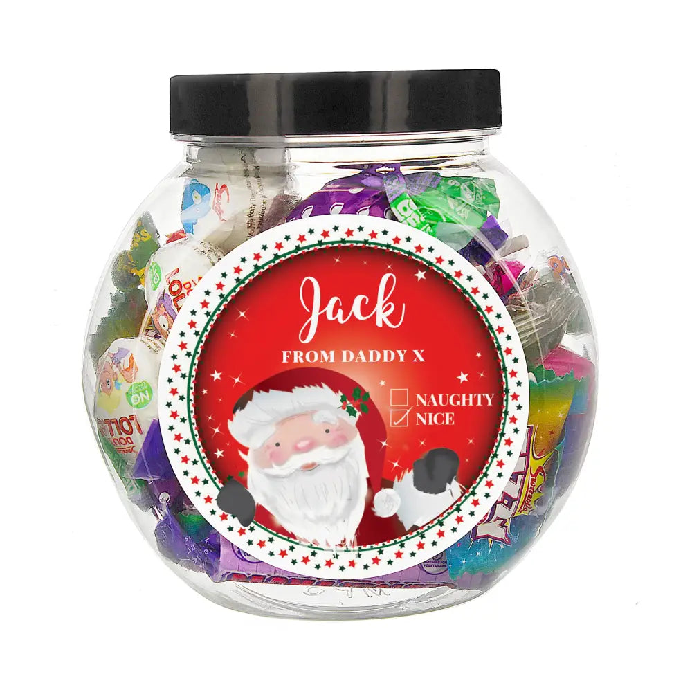 Confectionery Personalised Santa Christmas Sweet Jar