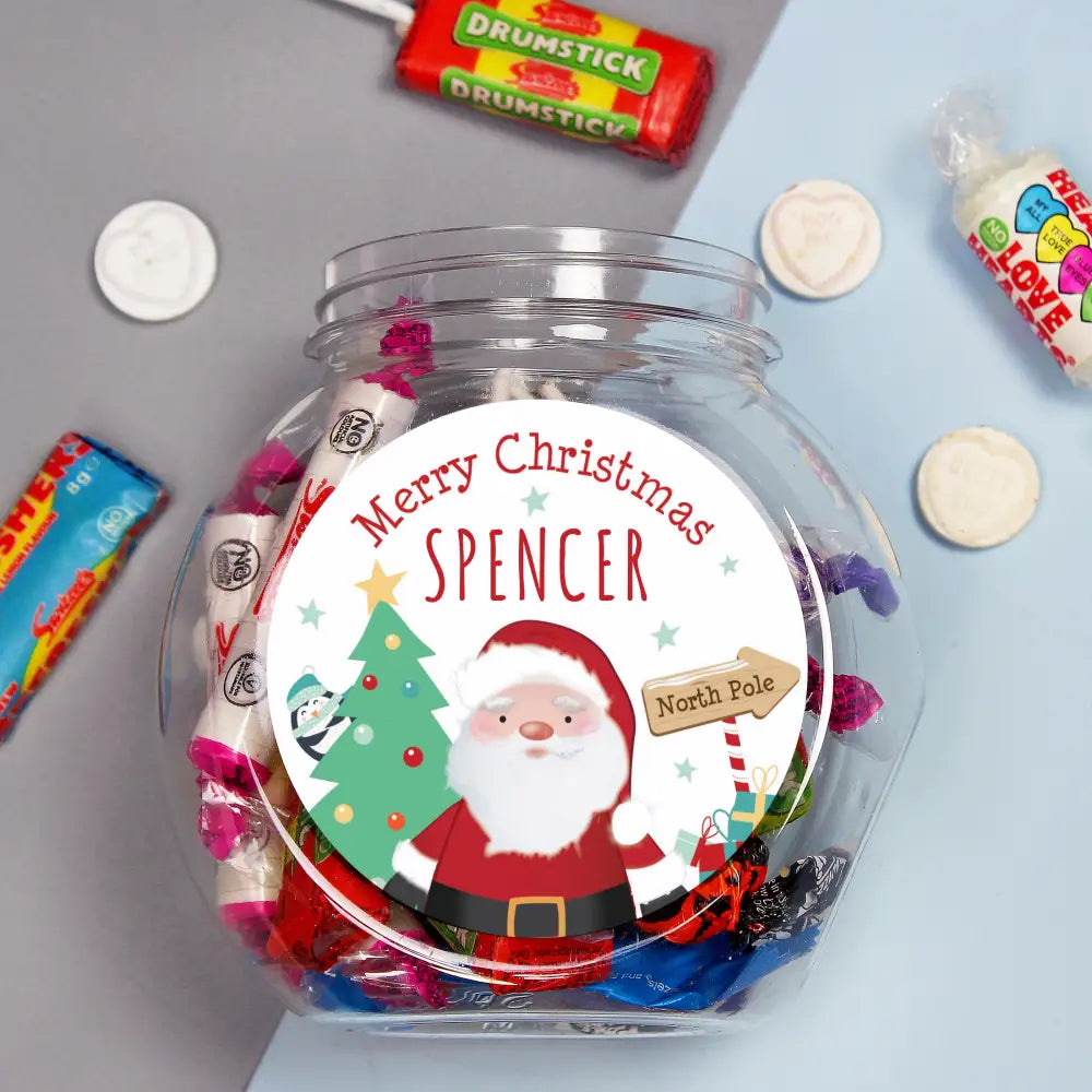 Confectionery Personalised Santa Sweet Jar