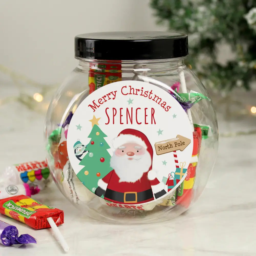 Confectionery Personalised Santa Sweet Jar