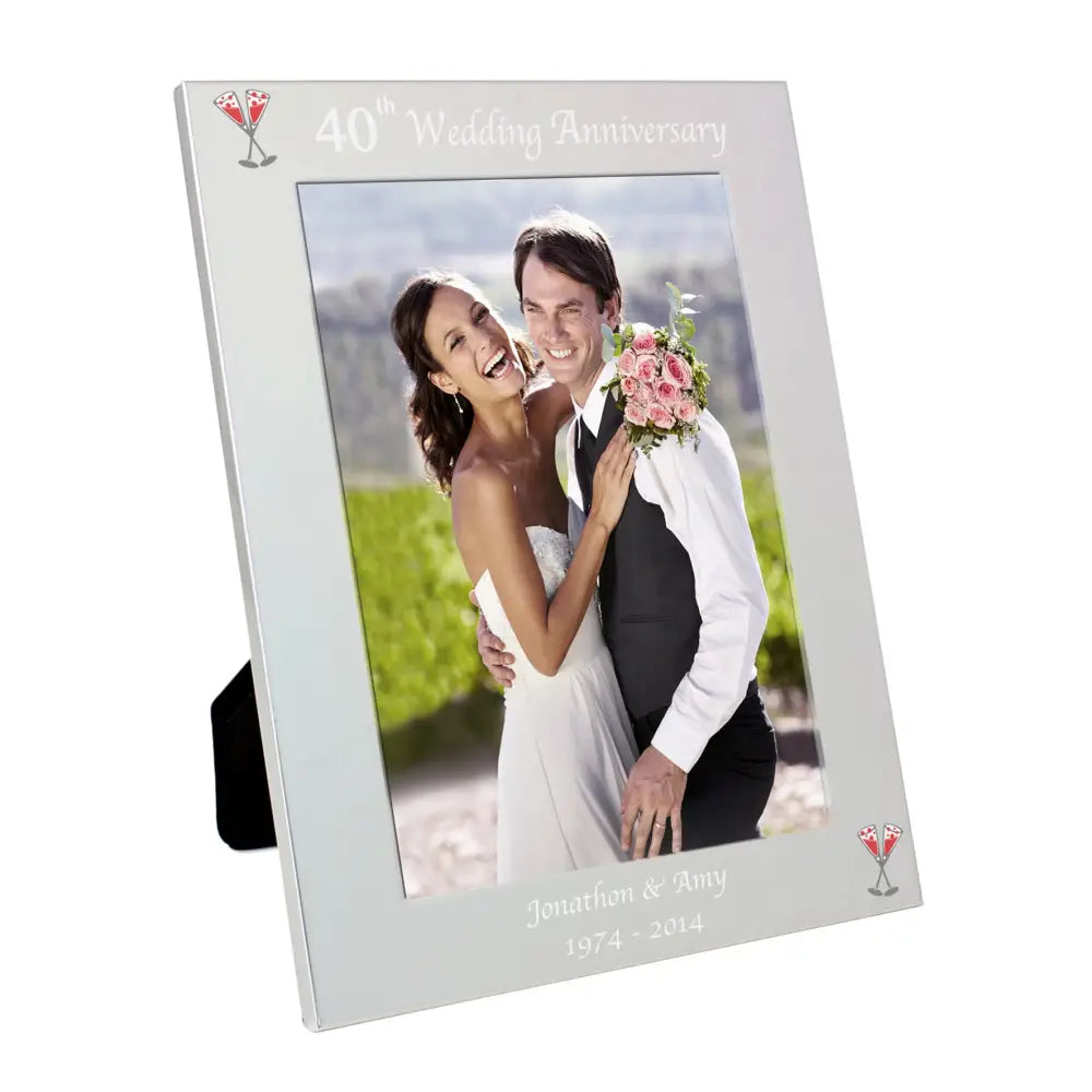Photo Frames, Albums and Guestbooks Personalised Silver 5x7 40th Wedding Anniversary Photo Frame