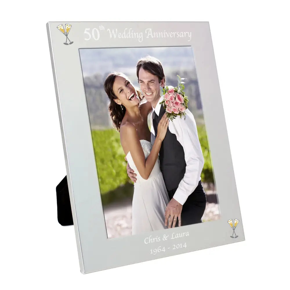 Photo Frames, Albums and Guestbooks Personalised Silver 5x7 50th Wedding Anniversary Photo Frame