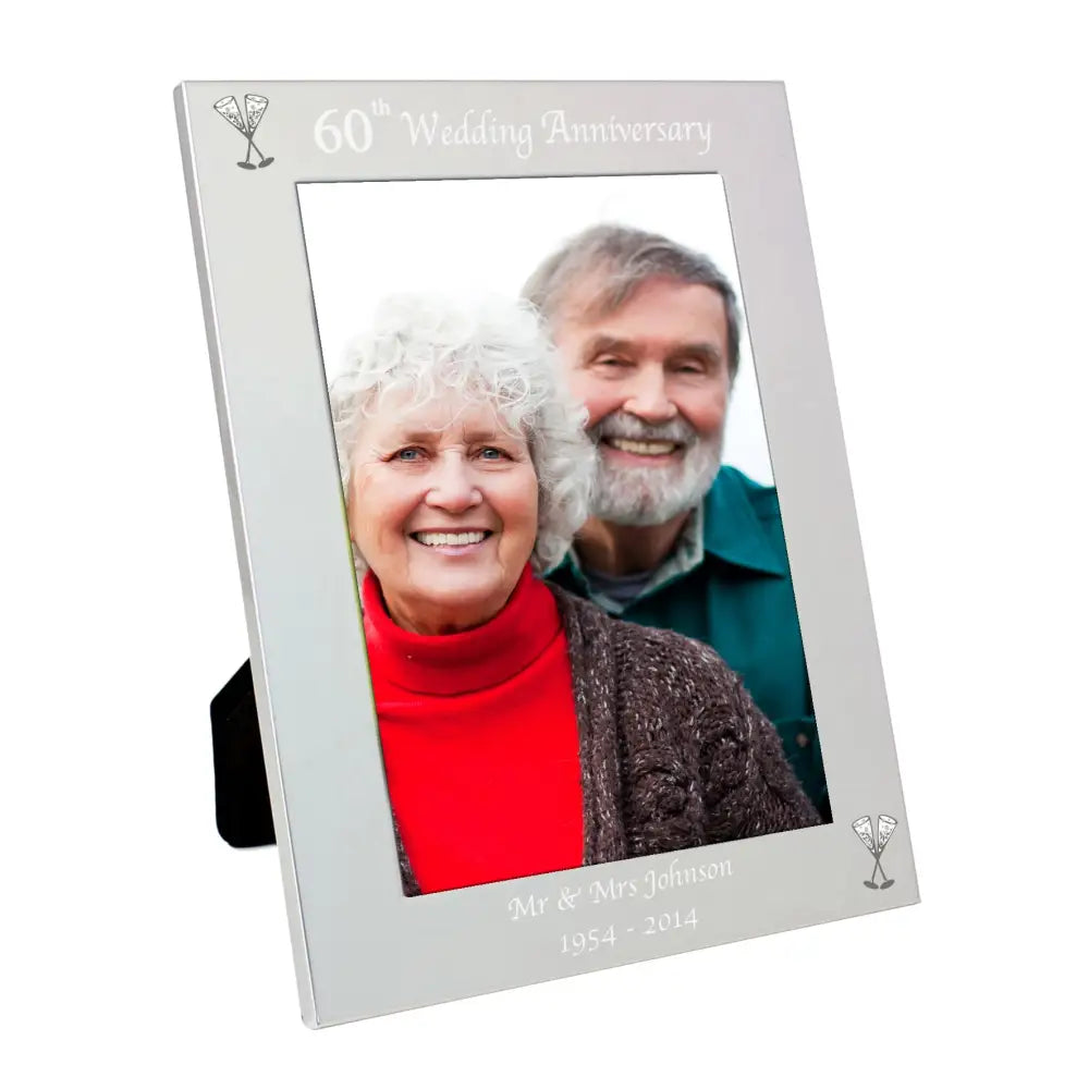 Photo Frames, Albums and Guestbooks Personalised Silver 5x7 60th Wedding Anniversary Photo Frame