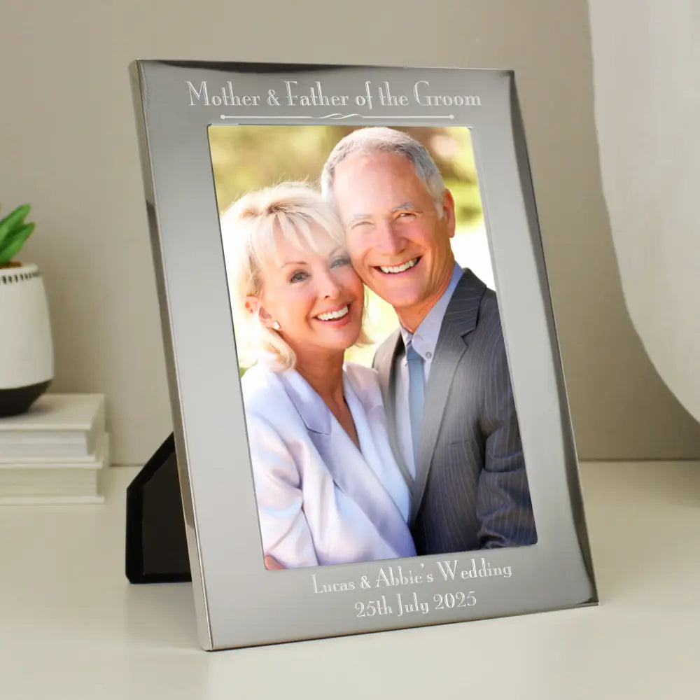 Photo Frames, Albums and Guestbooks Personalised Silver 5x7 Decorative Mother & Father of the Bride Photo Frame