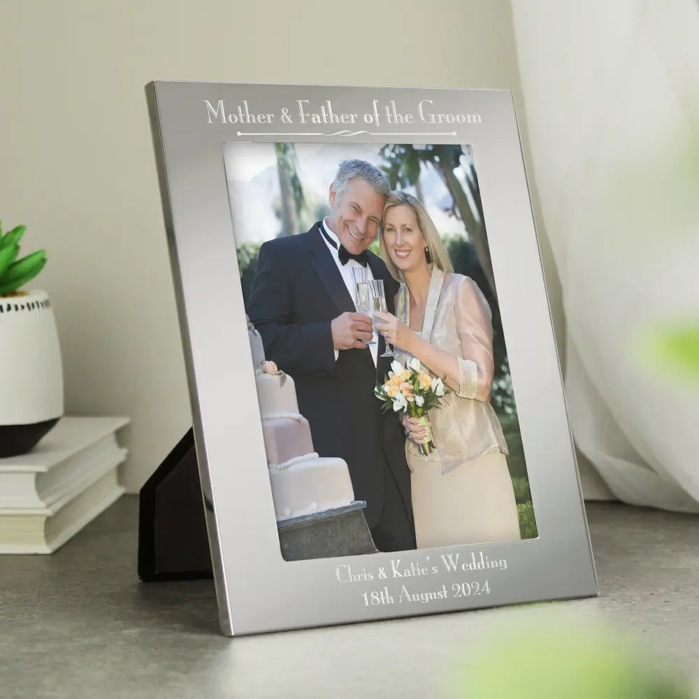 Photo Frames, Albums and Guestbooks Personalised Silver 5x7 Decorative Mother & Father of the Bride Photo Frame