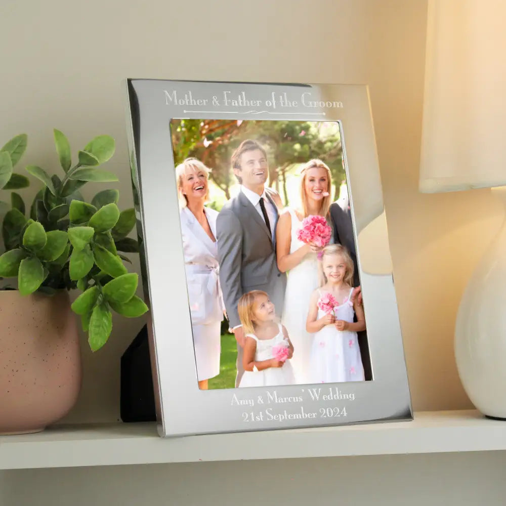 Photo Frames, Albums and Guestbooks Personalised Silver 5x7 Decorative Mother & Father of the Bride Photo Frame