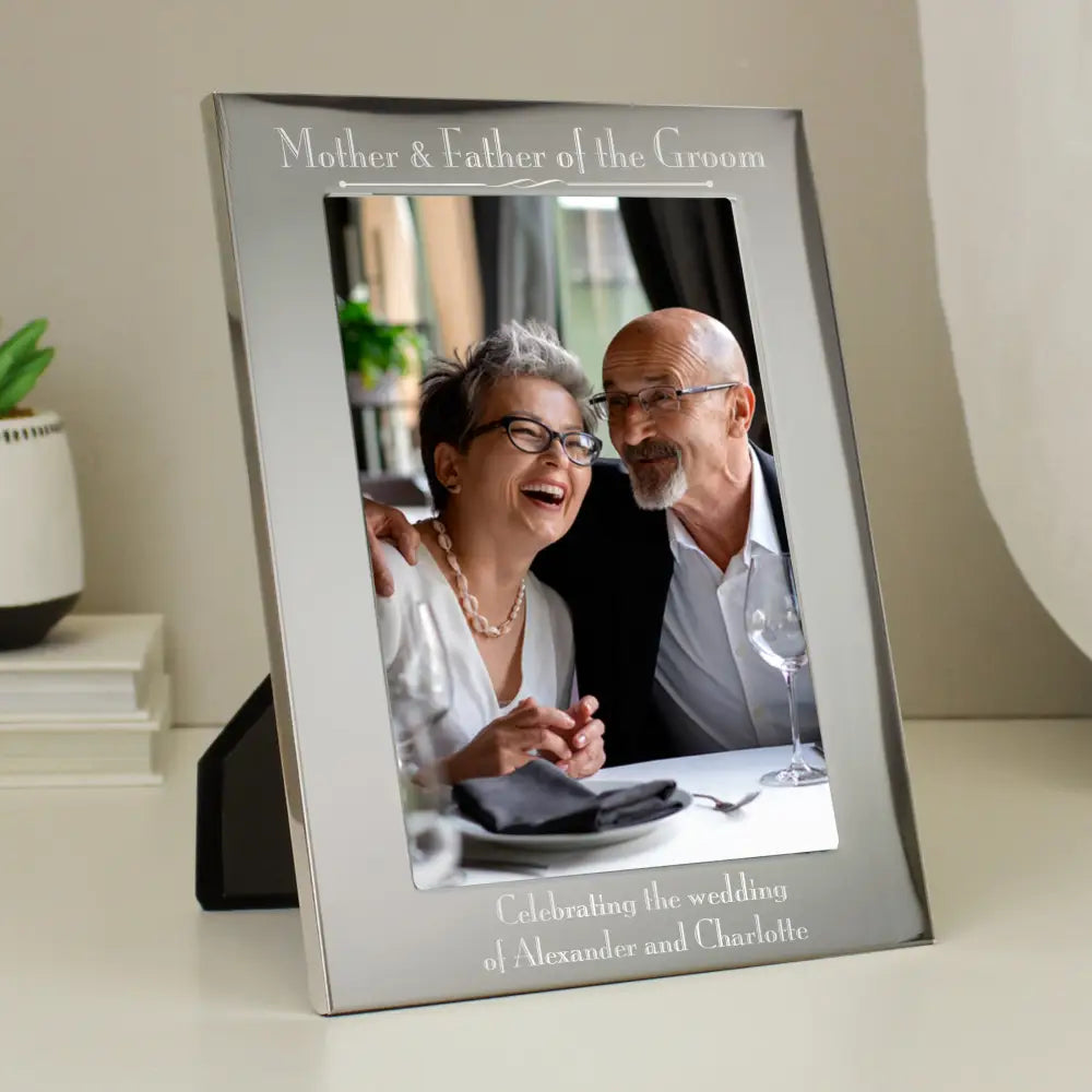 Photo Frames, Albums and Guestbooks Personalised Silver 5x7 Decorative Mother & Father of the Groom Photo Frame
