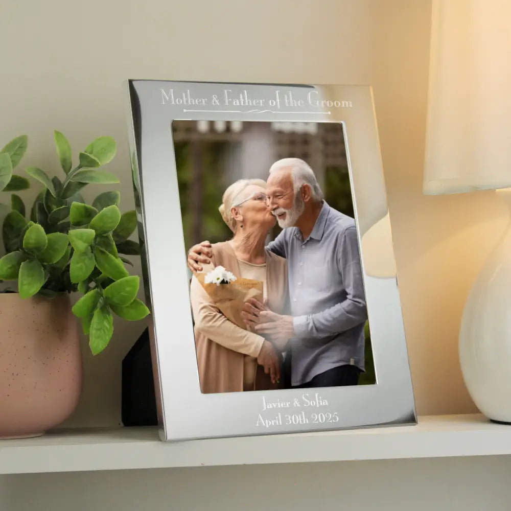 Photo Frames, Albums and Guestbooks Personalised Silver 5x7 Decorative Mother & Father of the Groom Photo Frame