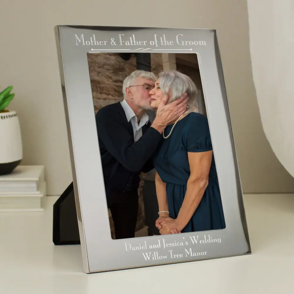 Photo Frames, Albums and Guestbooks Personalised Silver 5x7 Decorative Mother & Father of the Groom Photo Frame
