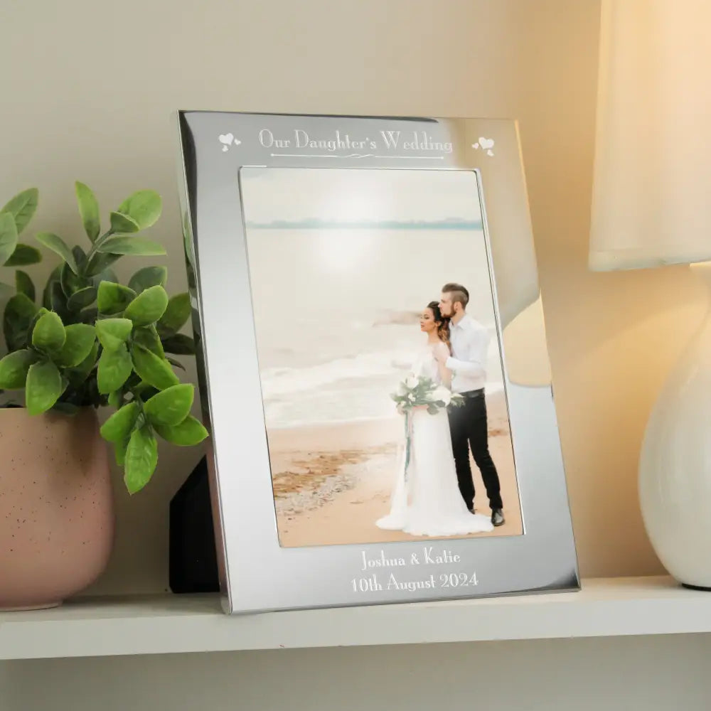 Photo Frames, Albums and Guestbooks Personalised Silver 5x7 Decorative Our Daughters Wedding Photo Frame