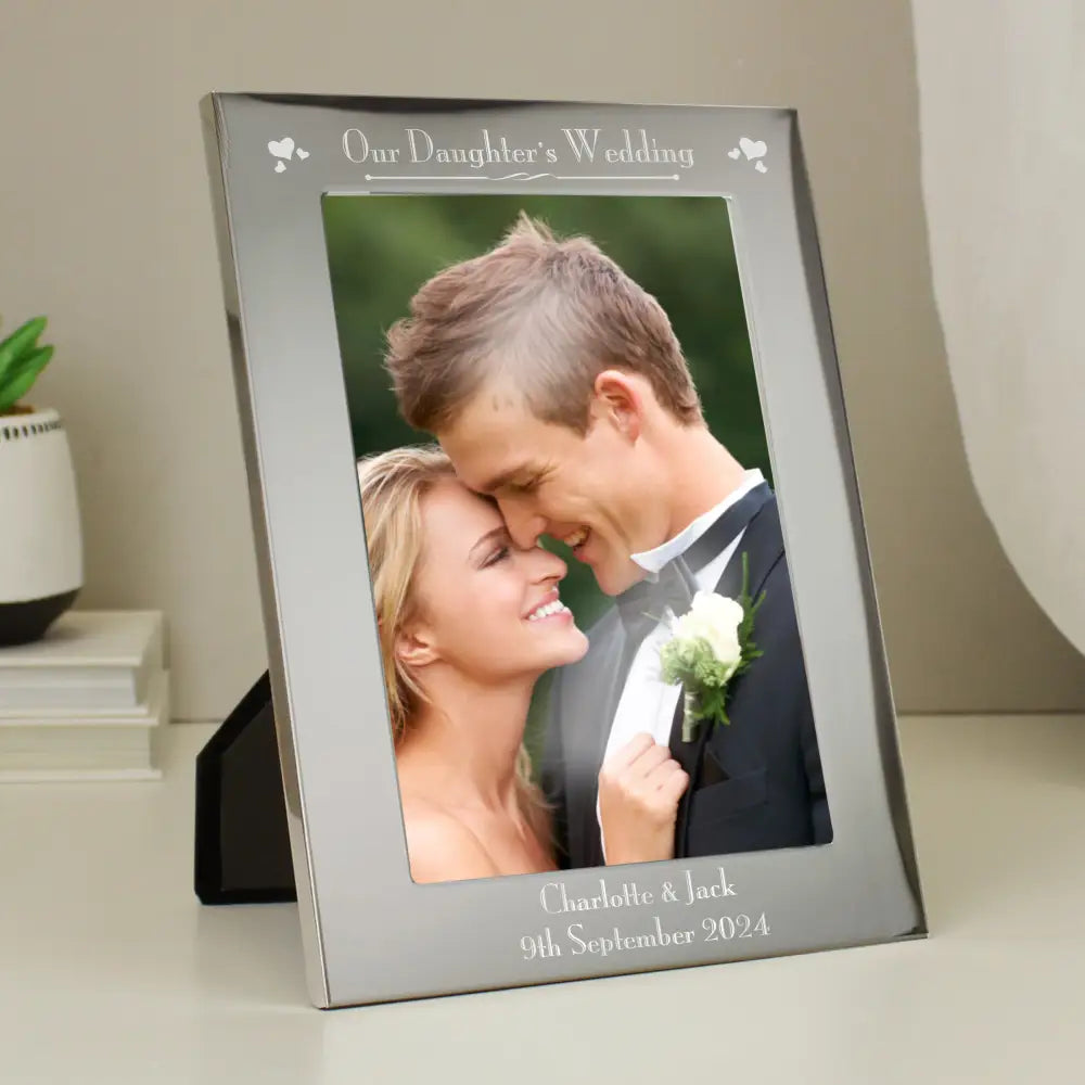 Photo Frames, Albums and Guestbooks Personalised Silver 5x7 Decorative Our Daughters Wedding Photo Frame