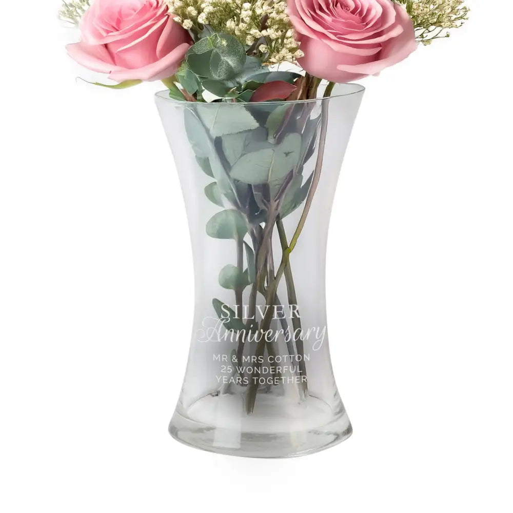 Vases Personalised 'Silver Anniversary' Glass Vase