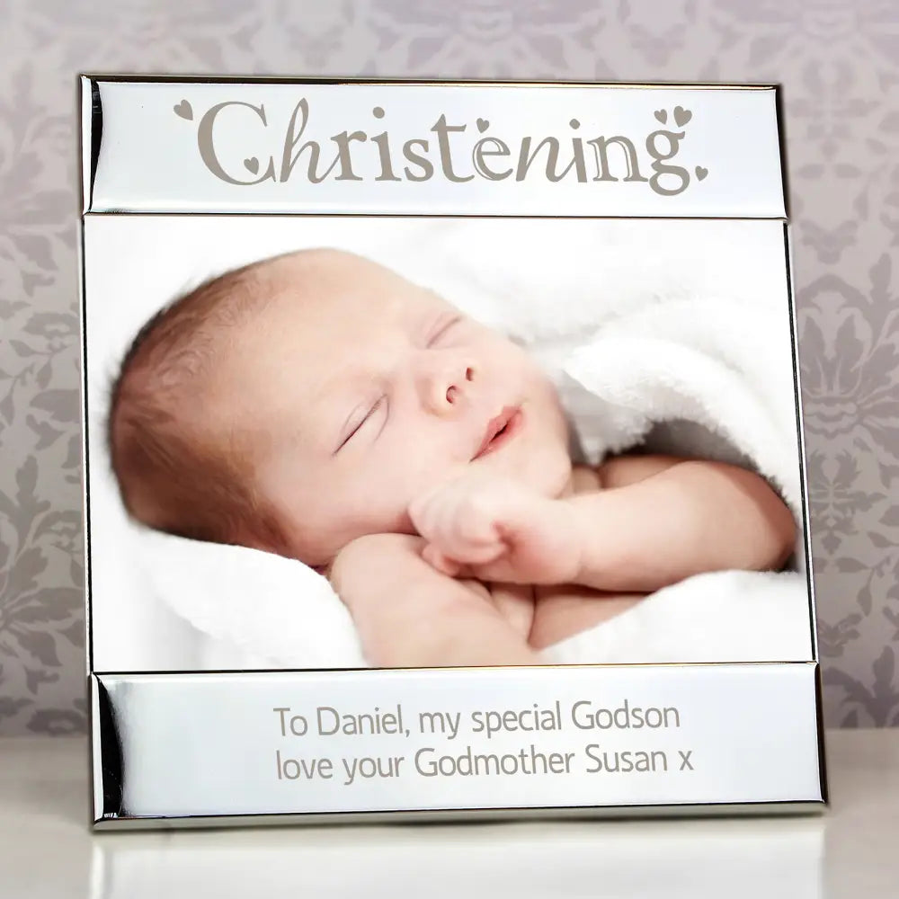 Photo Frames, Albums and Guestbooks Personalised Silver Christening 6x4 Photo Frame