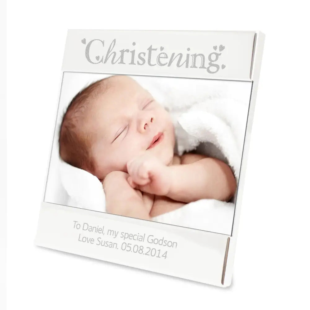 Photo Frames, Albums and Guestbooks Personalised Silver Christening 6x4 Photo Frame