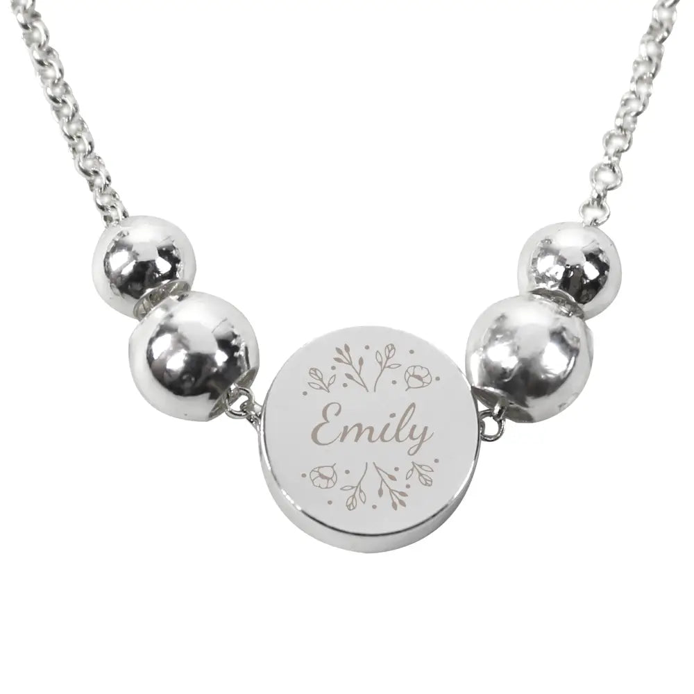 Jewellery Personalised Silver Tone Wild Flowers Disc Bracelet