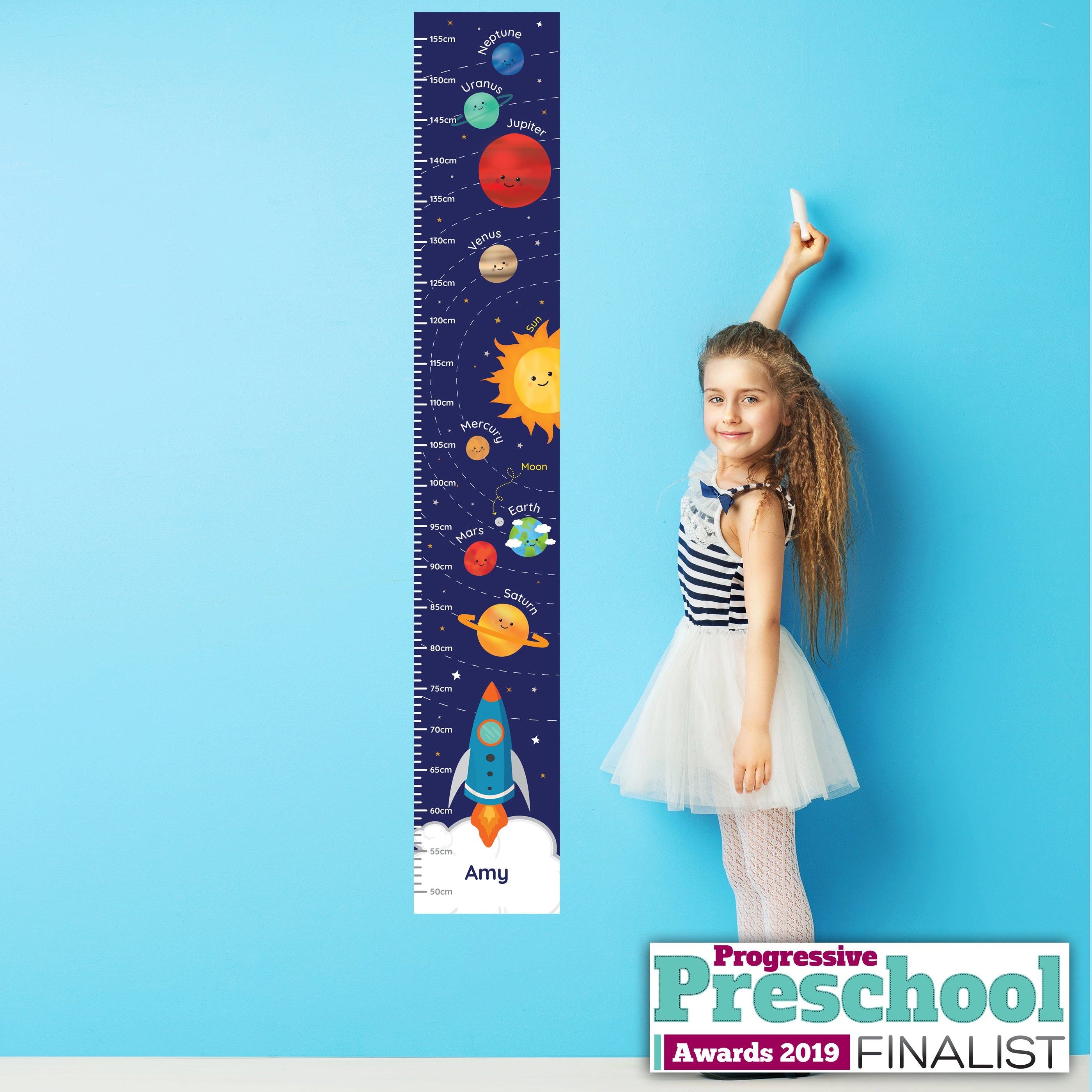 Keepsakes Personalised Solar Space System Height Chart