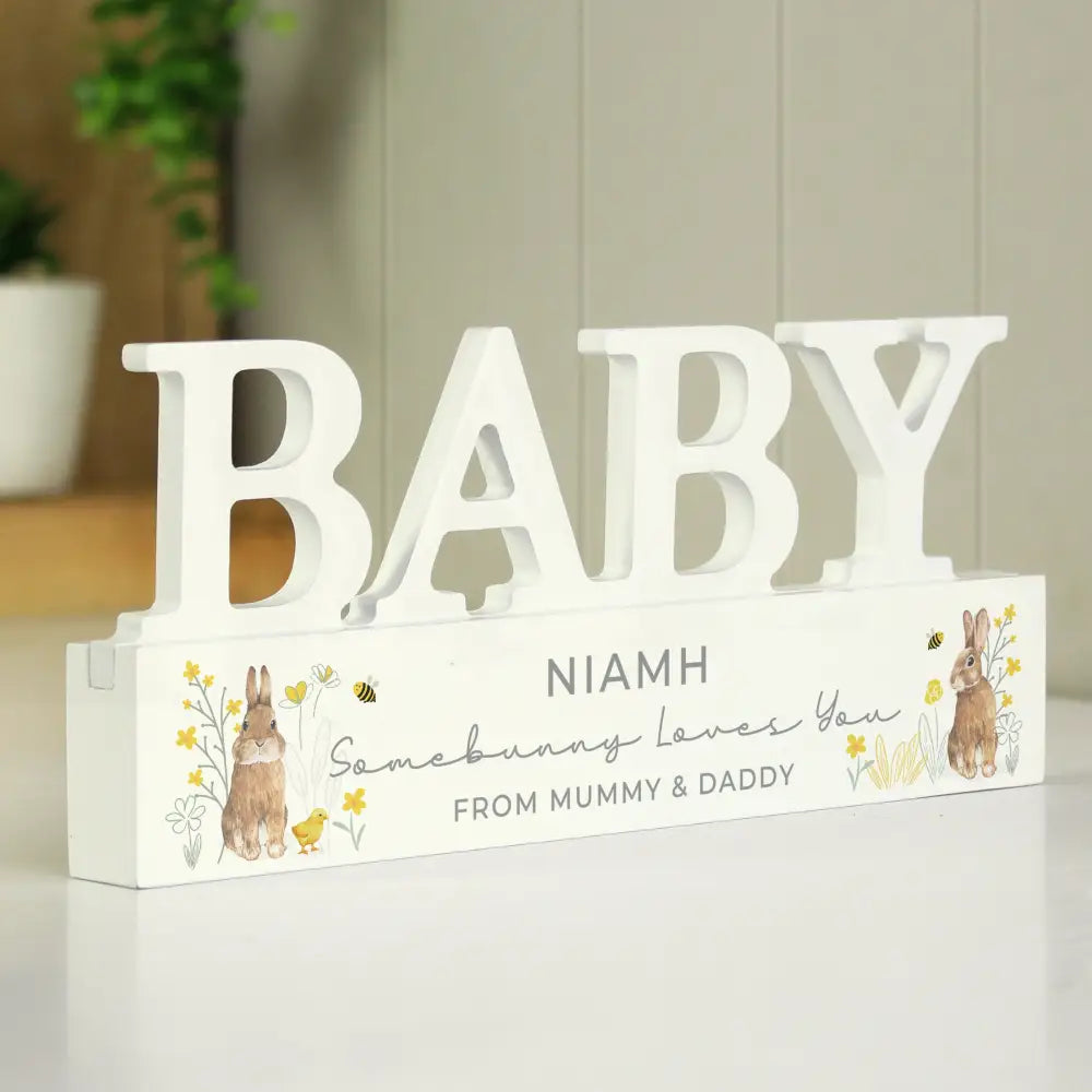 Ornaments Personalised Spring Bunny Baby Wooden Ornament
