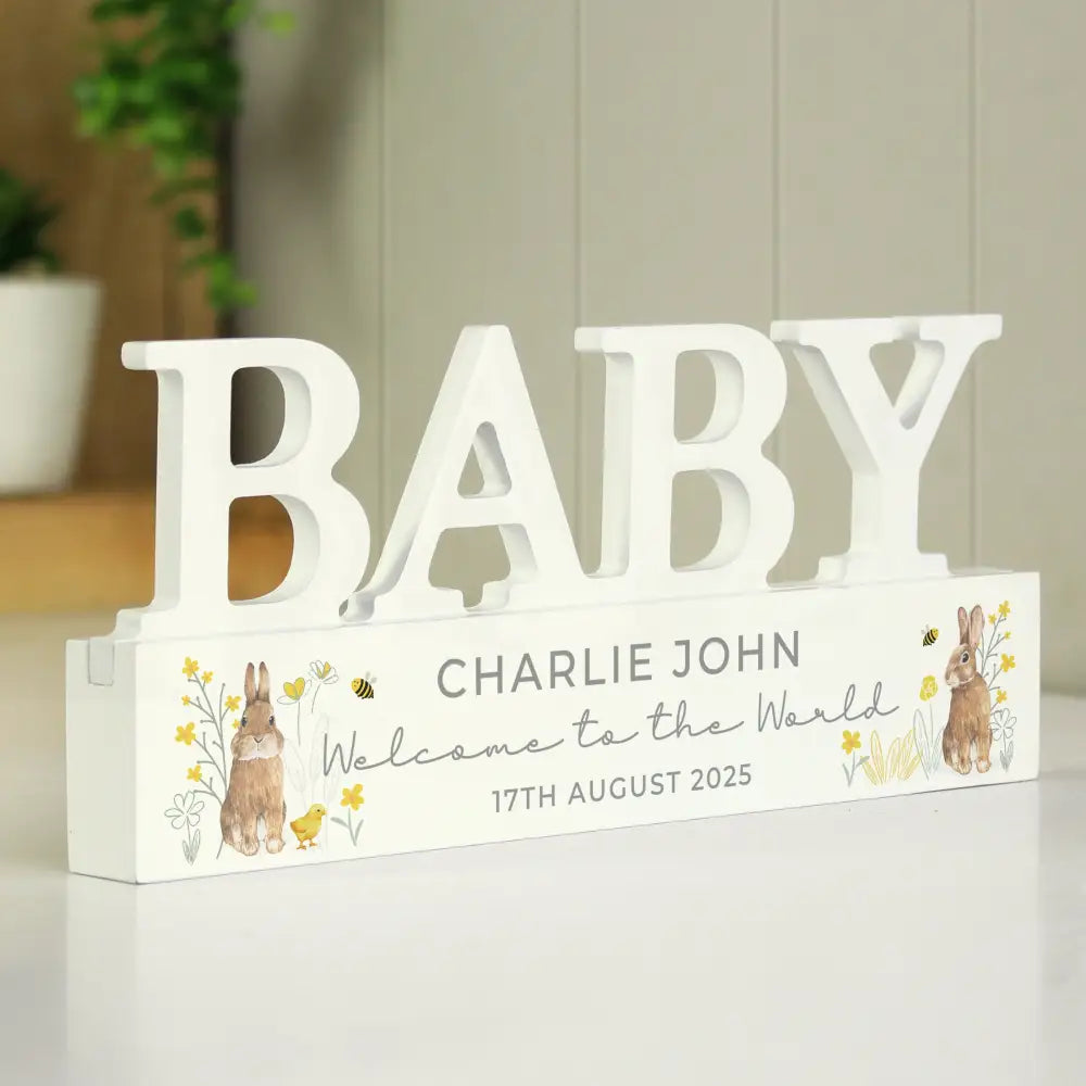 Ornaments Personalised Spring Bunny Baby Wooden Ornament