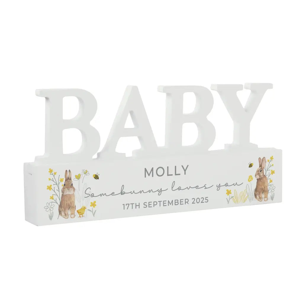 Ornaments Personalised Spring Bunny Baby Wooden Ornament
