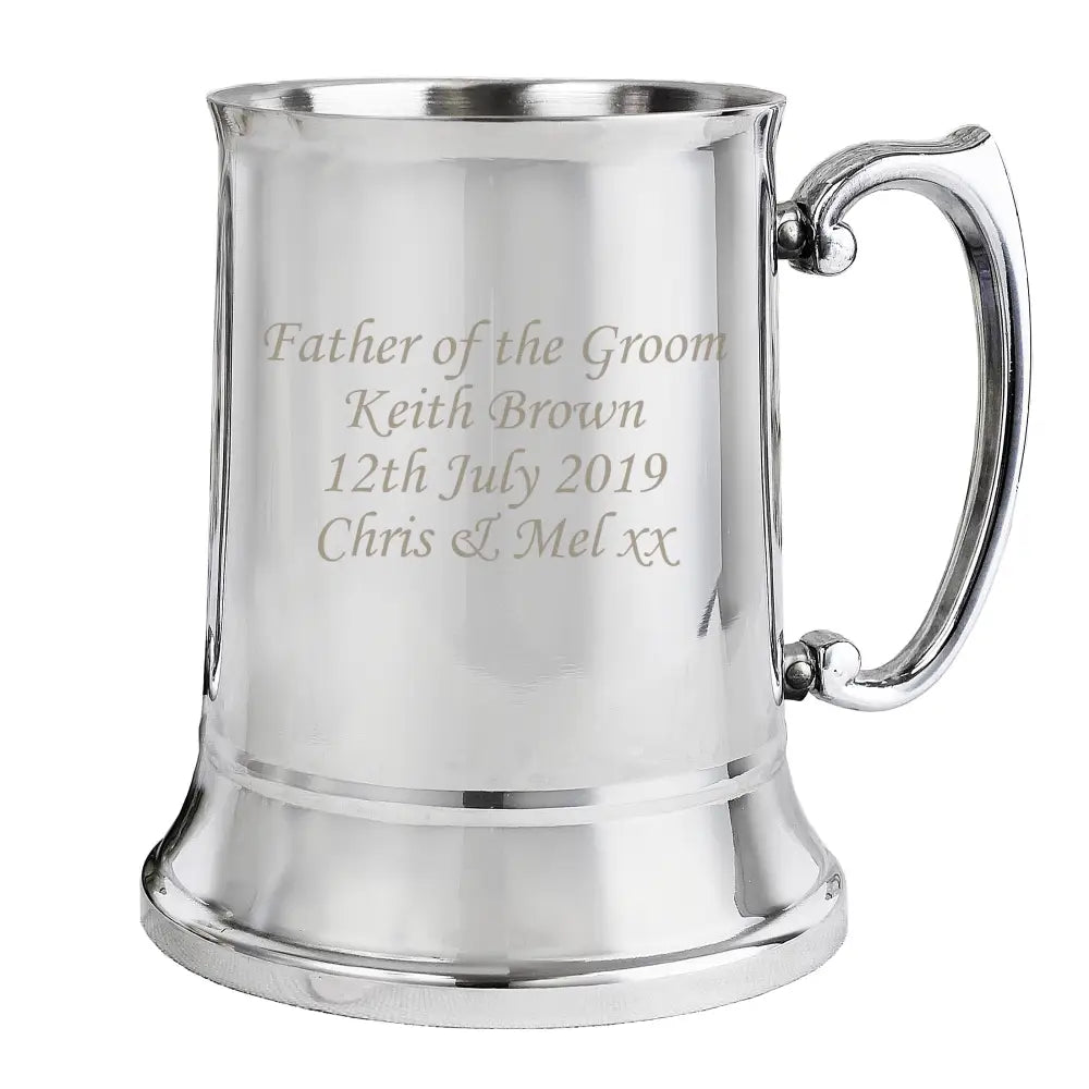 Glasses & Barware Personalised Stainless Steel Tankard