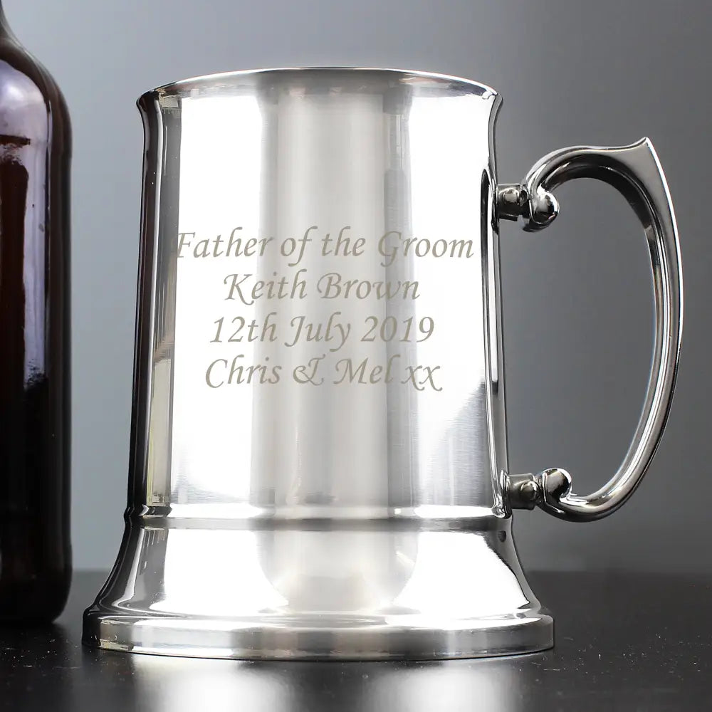 Glasses & Barware Personalised Stainless Steel Tankard
